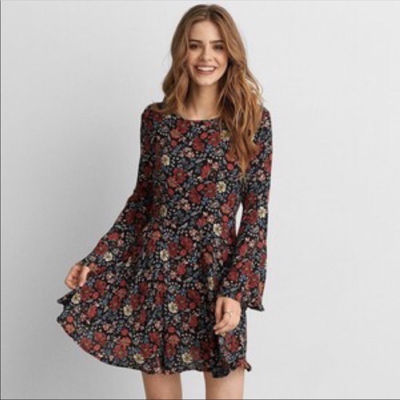 Bell Sleeve Floral Dress